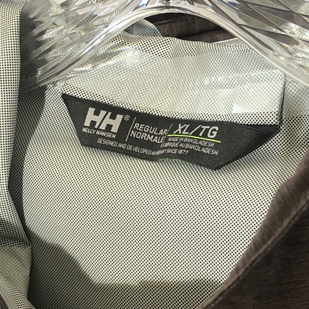 Helly Hansen Greyish purple Hooded Shell rain Jacket with HH Logo XL/TG NWOT - Picture 4 of 16